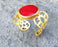 Bracelet with Red Stone Gold Plated Brass Adjustable SR491