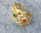 Bracelet with Colored Stones Gold Plated Brass Adjustable SR496