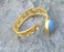 Bracelet with Light Blue Stone Gold Plated Brass Adjustable SR503