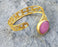 Bracelet with Pink Stone Gold Plated Brass Adjustable SR506