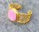 Bracelet with Pink Stone Gold Plated Brass Adjustable SR513