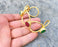 Wire Bracelet with Colored Stones Gold Plated Brass Adjustable SR514