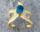 Starfish Bracelet with Blue Agate Gemstone Gold Plated Brass Adjustable SR567