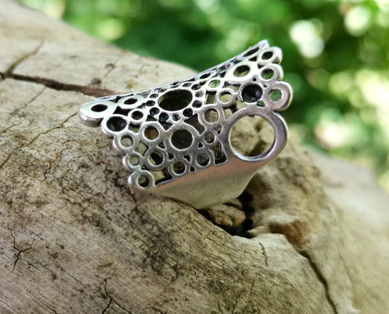 Ring Antique Silver Plated Brass Adjustable SR581