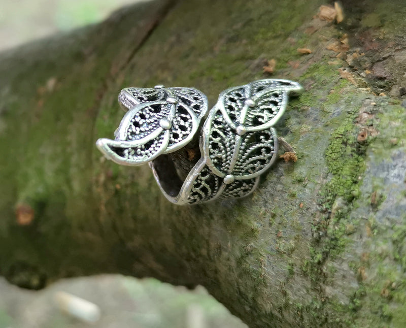 Flowers Ring Antique Silver Plated Brass Adjustable SR594