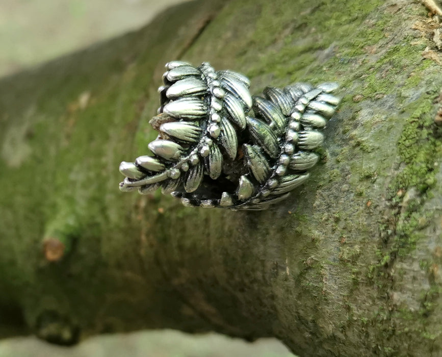 Leaves Ring Antique Silver Plated Brass Adjustable SR599