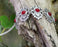 Bracelet With Red Beads Antique Silver Plated Metal Adjustable SR623