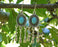 Earrings with Blue Beads Antique Silver Plated Metal SR646