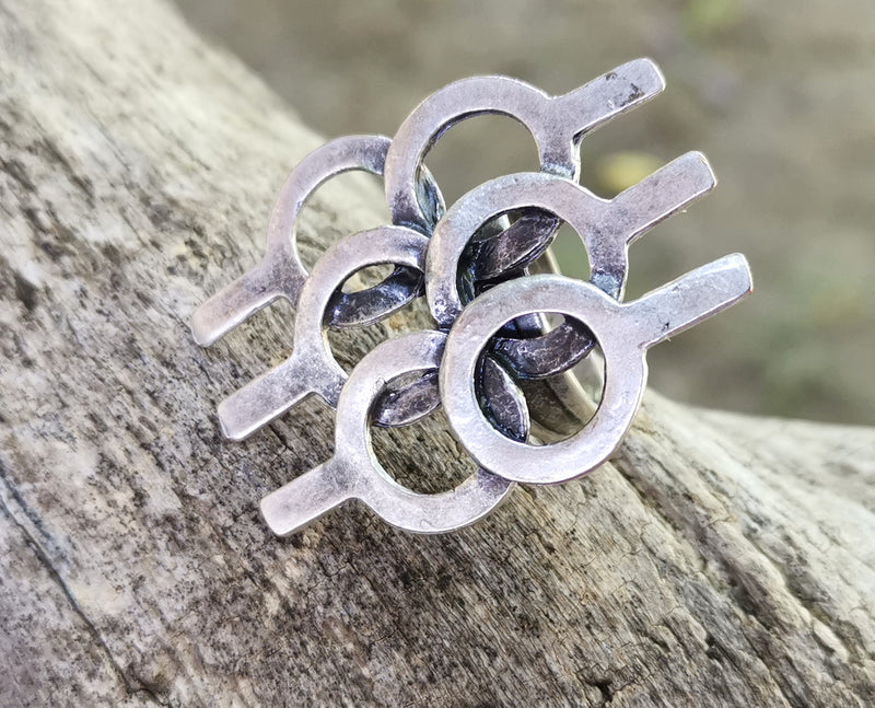 Ring Antique Silver Plated Metal Adjustable SR661