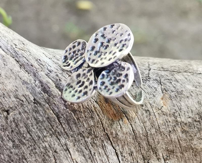 Ring Antique Silver Plated Metal Adjustable SR664