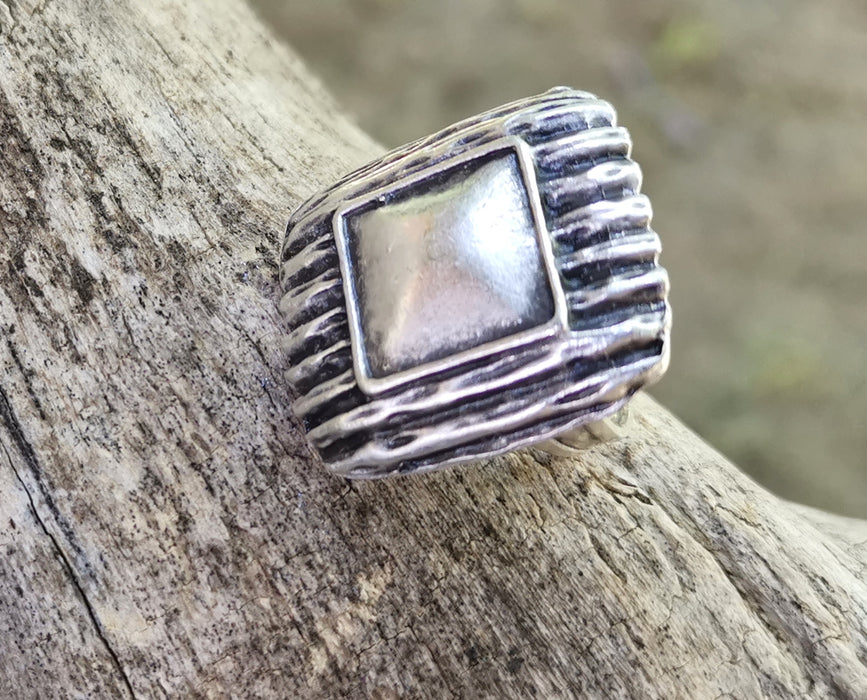 Ring Antique Silver Plated Metal Adjustable SR666