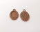 2 Leaf branch frame pendant blank Antique copper plated pendant (29x19mm) (17x11mm Blank Size) G24174