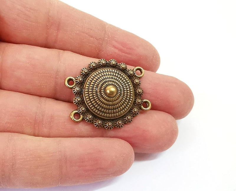 4 Cube connector charms Antique bronze plated charms (31x27mm) G24182