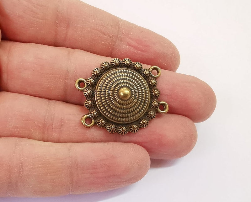 4 Cube connector charms Antique bronze plated charms (31x27mm) G24182