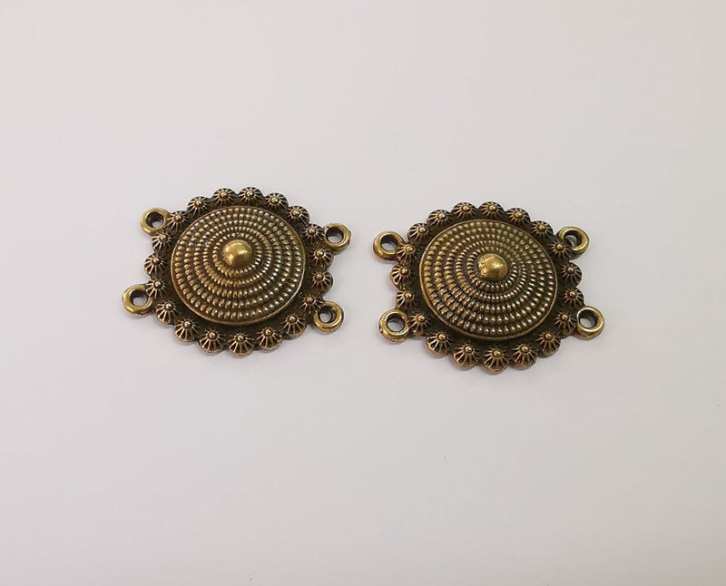 4 Cube connector charms Antique bronze plated charms (31x27mm) G24182