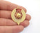 2 Gold charms Gold plated charms (43x35mm) G24194