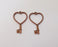 4 Heart key charms Antique copper plated charms (41x25mm) G24150