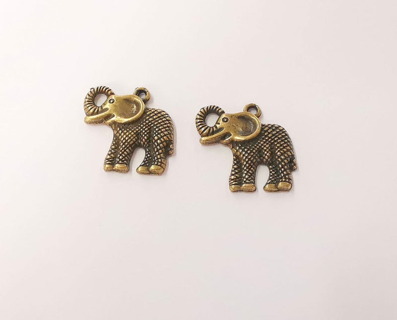 4 Elephant charms Antique bronze plated charms (27x24mm) G24164
