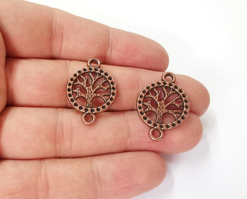 5 Tree charms connector Antique copper plated charms (27x19mm) G24172