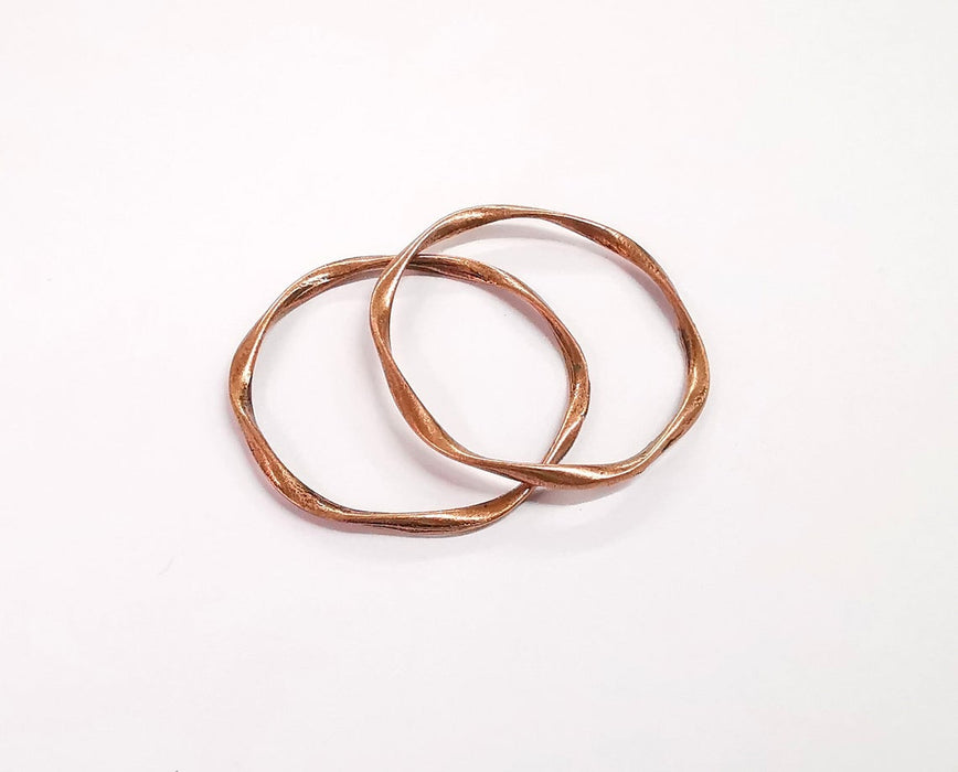 4 Copper Circle Connector Antique Copper Plated (42x38mm) G24322