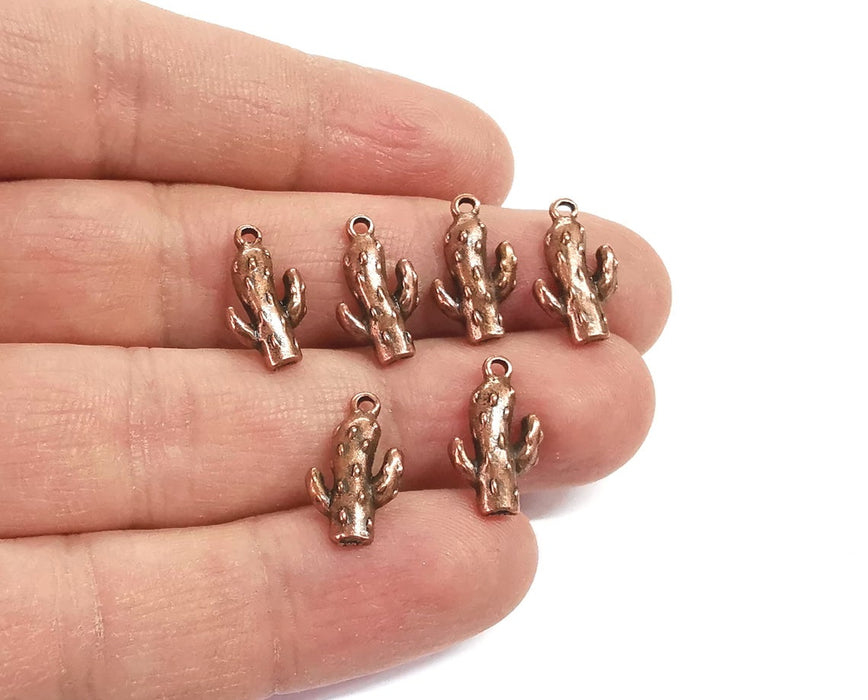 10 Cactus charms Antique copper plated charms (16x10mm) G24196