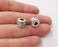 4 Rondelle beads Antique silver plated beads (12x11x10mm) G26737
