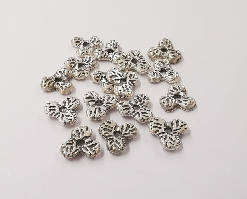 10 Silver beads Antique silver plated beads (13x12mm) G24228