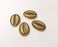 4 Cowrie shell bronze charms connector Antique bronze plated charms (22x16mm) G24379