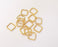 10 Twisted square charms findings Shiny Gold plated findings (12 mm) G24386