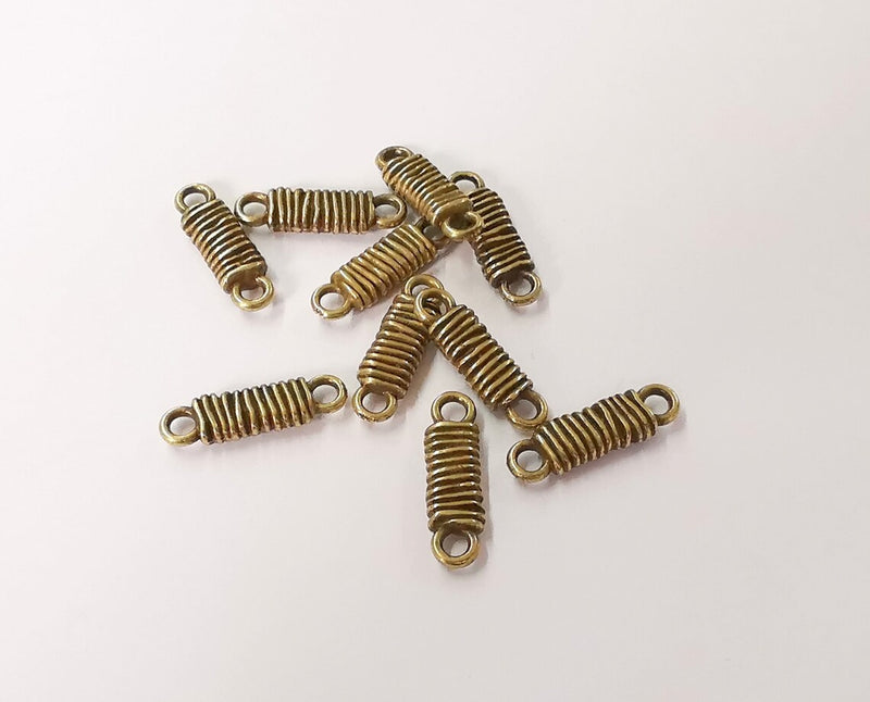 6 Coil Spiral charms connector Antique bronze plated charms (20x6mm) G24378