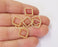 10 Twisted square charms findings Shiny Gold plated findings (12 mm) G24386
