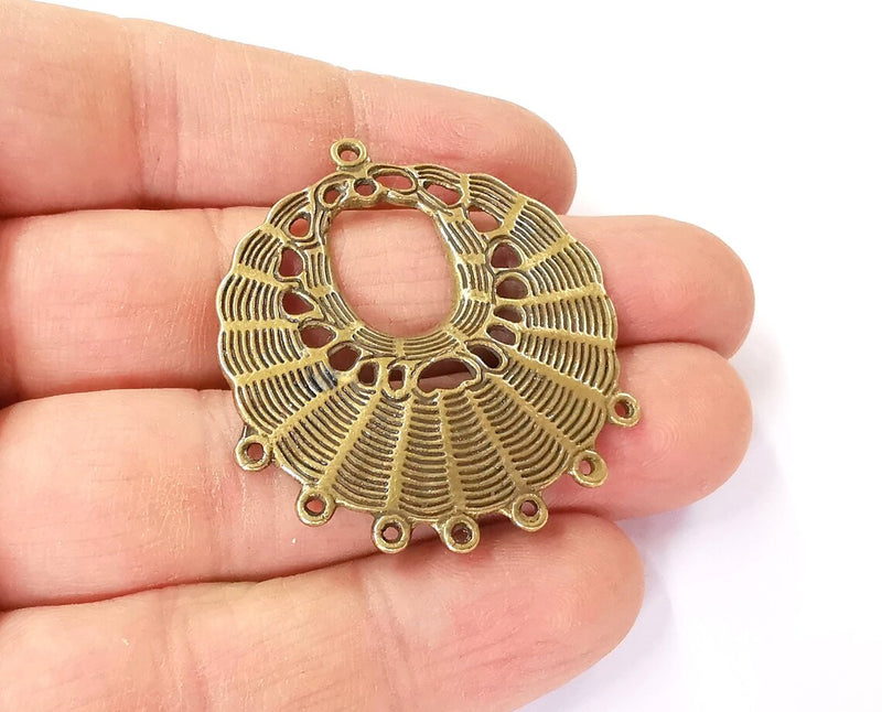 2 Antique bronze charm connector Antique bronze charm (45x39mm) G24394