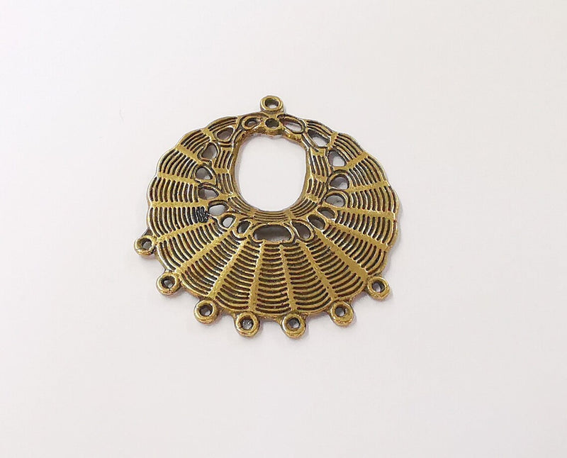 2 Antique bronze charm connector Antique bronze charm (45x39mm) G24394