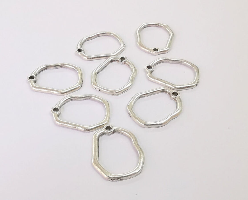 10 Silver connector findings Antique silver plated findings (19x15mm) G24402