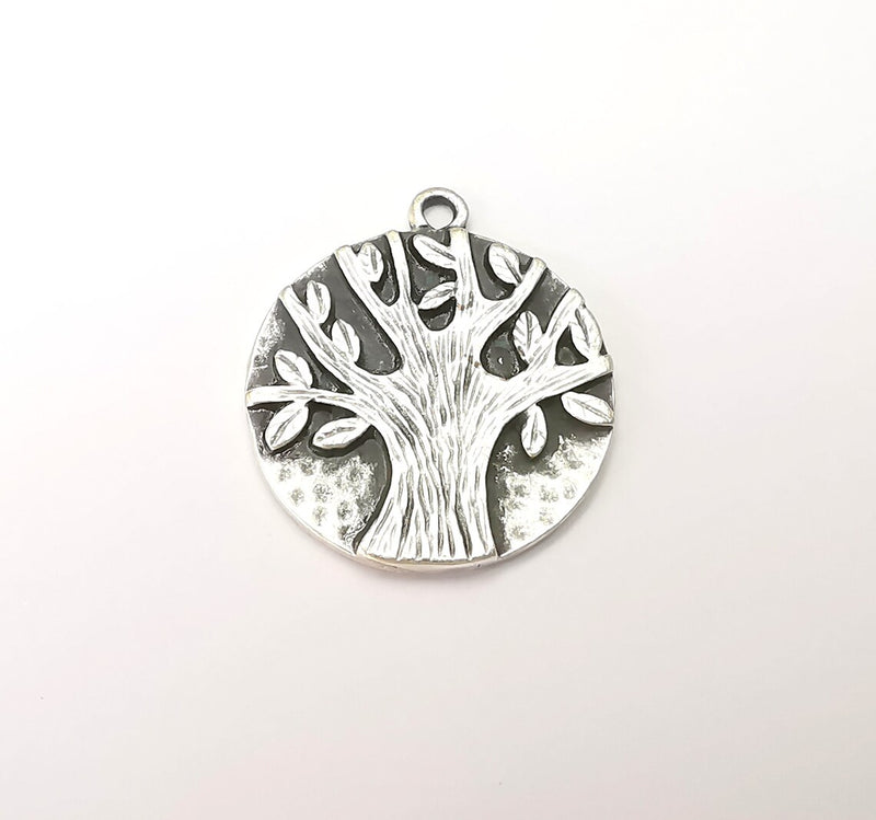 Tree Charms Antique Silver Plated Leafy Tree Charms (25mm) G28576