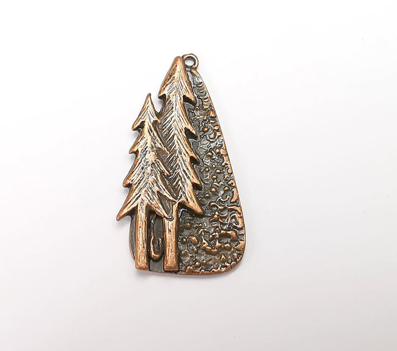 Trees Charms Antique Copper Plated Brushed Charms (40x19mm) G29233