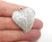 Heart Leaf Charms, Antique Silver Plated Charms (38x33mm) G29731