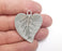 Heart Leaf Charms, Antique Silver Plated Charms (38x33mm) G29731
