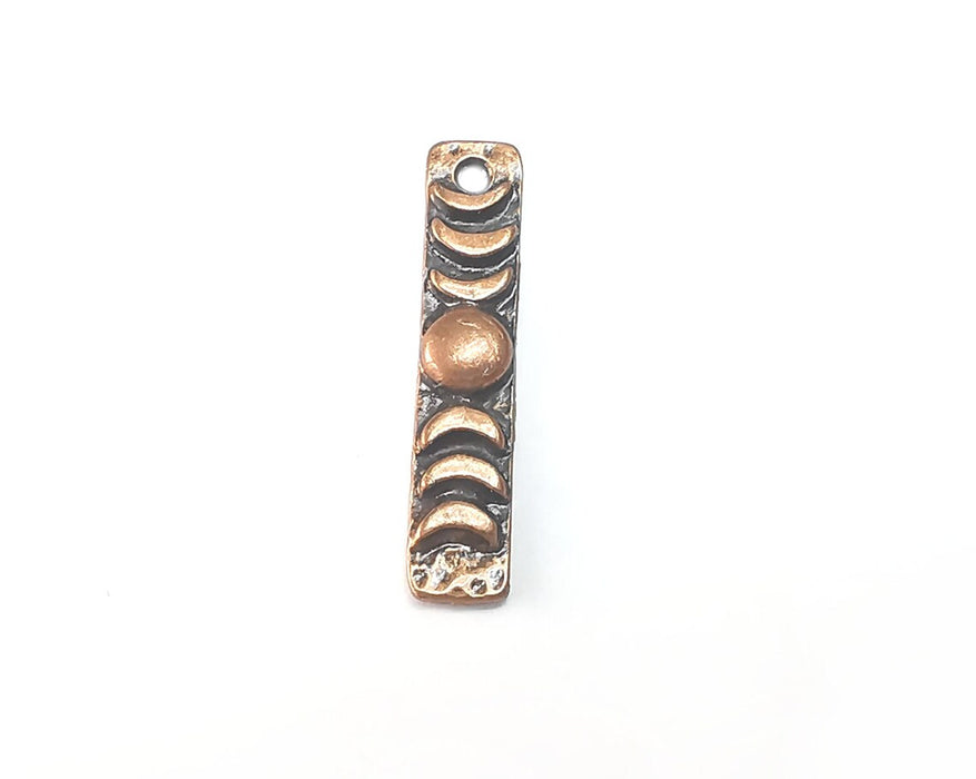 2 Moon Crescent Dangle Charms, Phase of The Moon Antique Copper Plated Charms (30x6mm) G29747