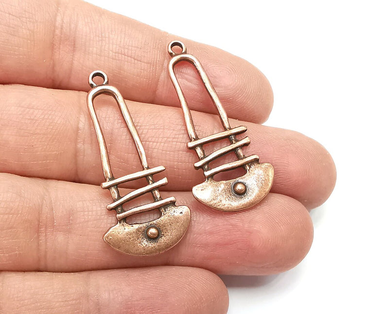 Ethnic Charms, Antique Copper Plated Charms (40x18mm) G29091
