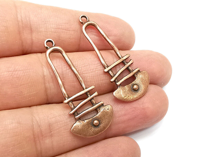Ethnic Charms, Antique Copper Plated Charms (40x18mm) G29091