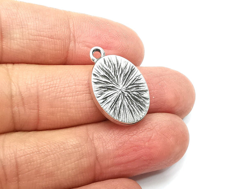 4 Oval Pendant Blanks, Resin Bezel Bases, Mosaic Mountings, Dry flower Frame, Polymer Clay base, Antique Silver Plated (18x13mm) G33164