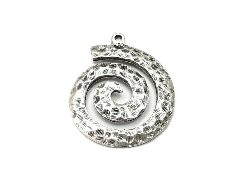 Swirl Charms, Hammered Antique Silver Plated (38x32mm) G33294