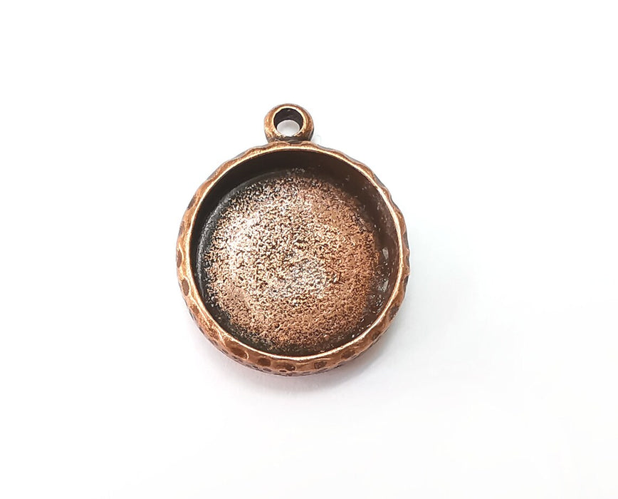 Round Pendant Blanks, Resin Bezel Bases, Mosaic Mountings, Dry flower Frame, Polymer Clay base, Antique Copper Plated (20mm) G33374
