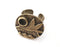 Bird Ring Setting Blank Cabochon Mounting Adjustable Resin Base Bezel Mosaic, Antique Bronze Plated Brass (6mm) G33370