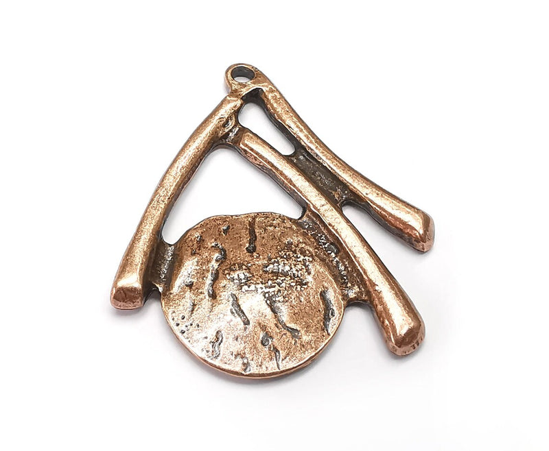 Ethnic Charms, Antique Copper Plated Charms (43x39mm) G33464