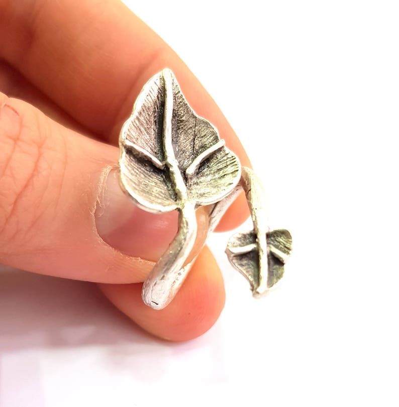 Silver Ring Blank Ring Setting Ring Bezel Base Cabochon Mountings Adjustable Ring (6 mm Blank) ,  Antique Silver Plated Brass G11836