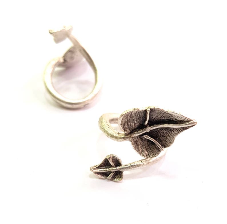 Silver Ring Blank Ring Setting Ring Bezel Base Cabochon Mountings Adjustable Ring (6 mm Blank) ,  Antique Silver Plated Brass G11836