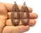 2 Leaf Charms Copper Charm Antique Copper Charm (64x23mm) G19799