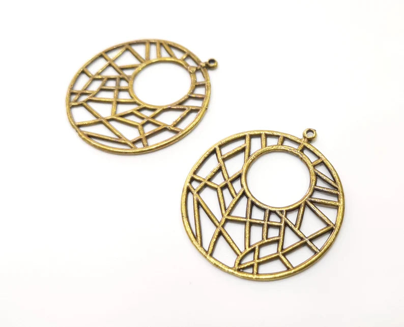 2 Antique Bronze Charms Antique Bronze Plated Charms (39mm) G27588
